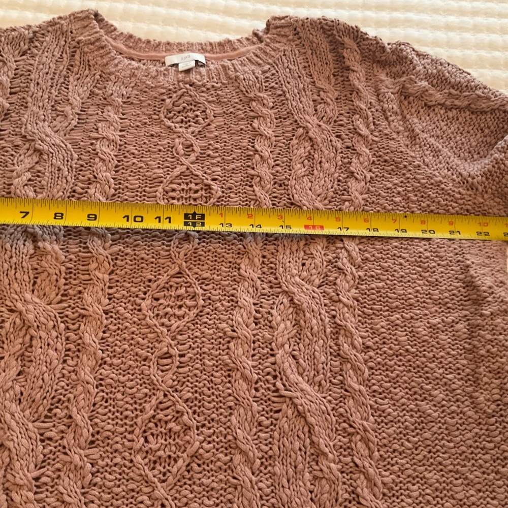 J Jill Plus Size Mauve Cotton Cable Knit Sweater - Size 1x - Picture 3 of 5